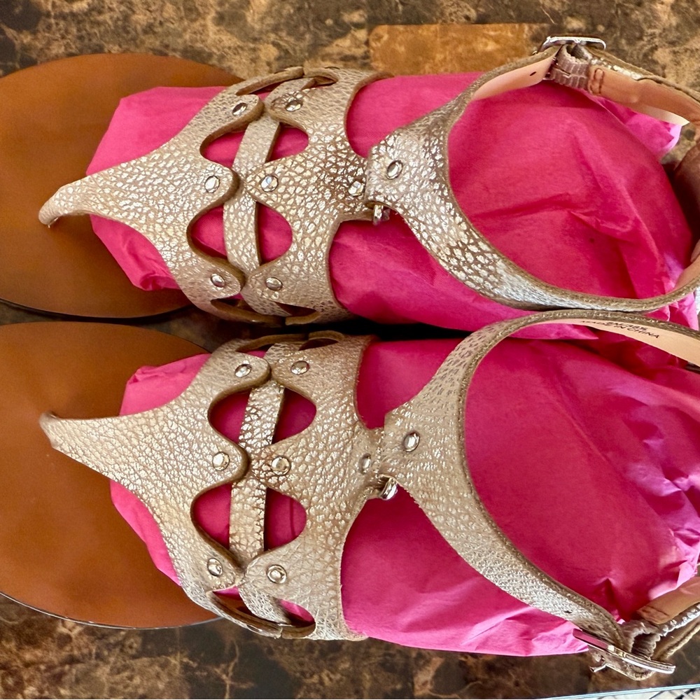 Vince Camuto Gold Textured Sandals